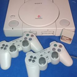Vintage  Sony PlayStation 1 PS1Console Bundle-2 OEM Joystick Controllers, Memory Card, As-Is, Untested Pick-Up Today Priced For Same Day Sale