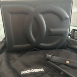 Dolce & Gabbana Black Embossed Belt Bag