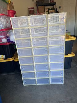 Clear Stackable Shoe Storage Boxes Set