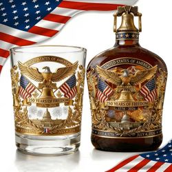 America 250 Liquor Bottle and Glass Set