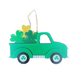 St. Patrick’s Day Truck And Shamrock Ornament - 6.25x3.75”