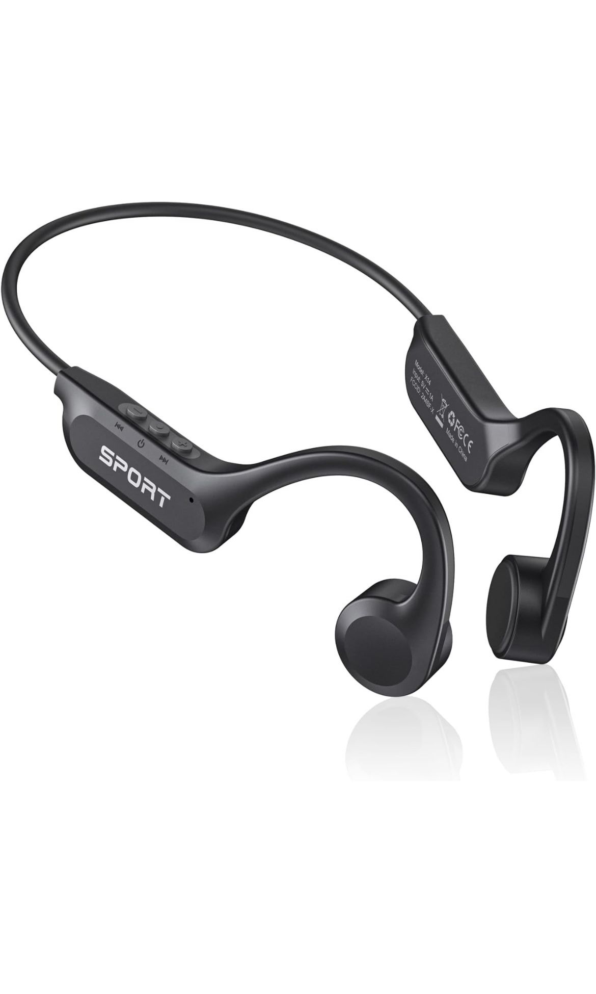 Bone Conduction Headphones Bluetooth 5.3 Open Ear Headphones with Mic, Premium Loud Sound 8Hrs Playtime Bluetooth Headphones, IPX6 Waterproof Sports H