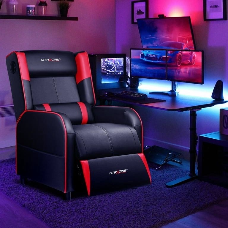 New GTRACING Gaming Recliner Chair with Bluetooth Speakers Racing Style Single Gaming Sofa Modern Living Room Recliners Ergonomic Comfortable Massage