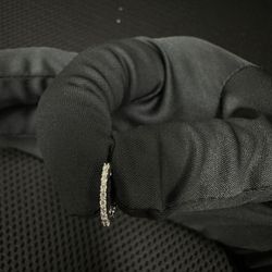 14K WG Natural Diamond Hoop Earrings