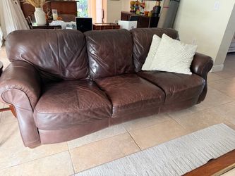 Leather sofa, chair and ottoman