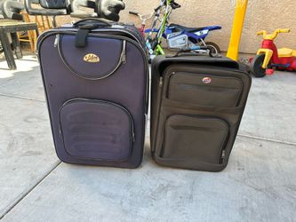 2 Rolling Suitcases / Travel Luggage Set – Expandable – Carry-On + Large Checked Ba