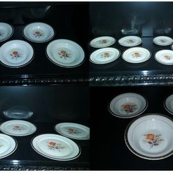 22K Gold Dinnerware - Triumph American Limoges Vermillion Rose