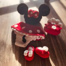 Crochet Minnie Mouse Baby Set 