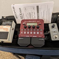 Pedal Board With Tuner, Effects And Looper Pedals