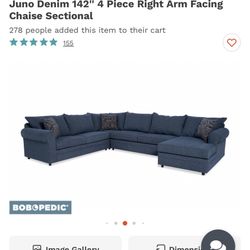 Navy Blue Chaise Sectional