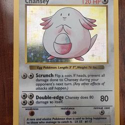 Pokemon Chansey Base Set SHADOWLESS Vintage Unlimited Holo 3/102 MP/HP