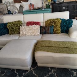 CUTE LEATHER L SHAPE SECTIONAL WITH OTTOMAN AT PICKY PINCHERS 3643 5TH AVE N ST PETE OPEN NOON TO 6 FREE DELIVERY 109"L  69"W 16"H 