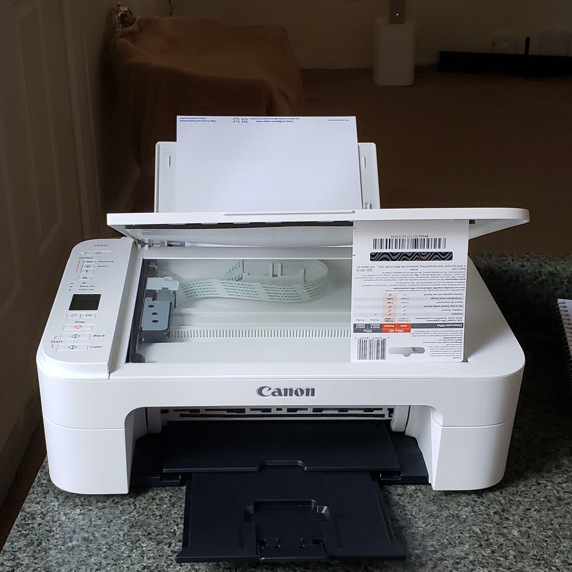 Canon Pixma TS3122 US Wh/Blk WIFI/CLOUD Inkjet All-In-One Printer