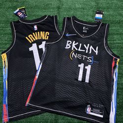 Brooklyn Nets Kyrie Irving 11 City Edition Black NBA Jersey –