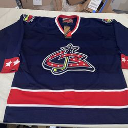 Nwt Authentic Pro Player Columbus Blue Jackets Jersey Mens 52 Mic 90s Vintage
