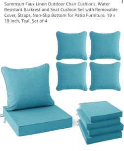 New set of 4 patio chairs cushions