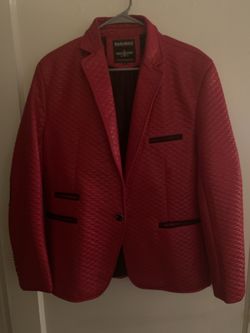 Red Bomber Quilted Jacket (Size:M)