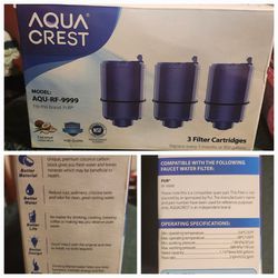 
AQU-RF-9999 One Box of 3 Aqua Crest Replacement Filter Cartridges.