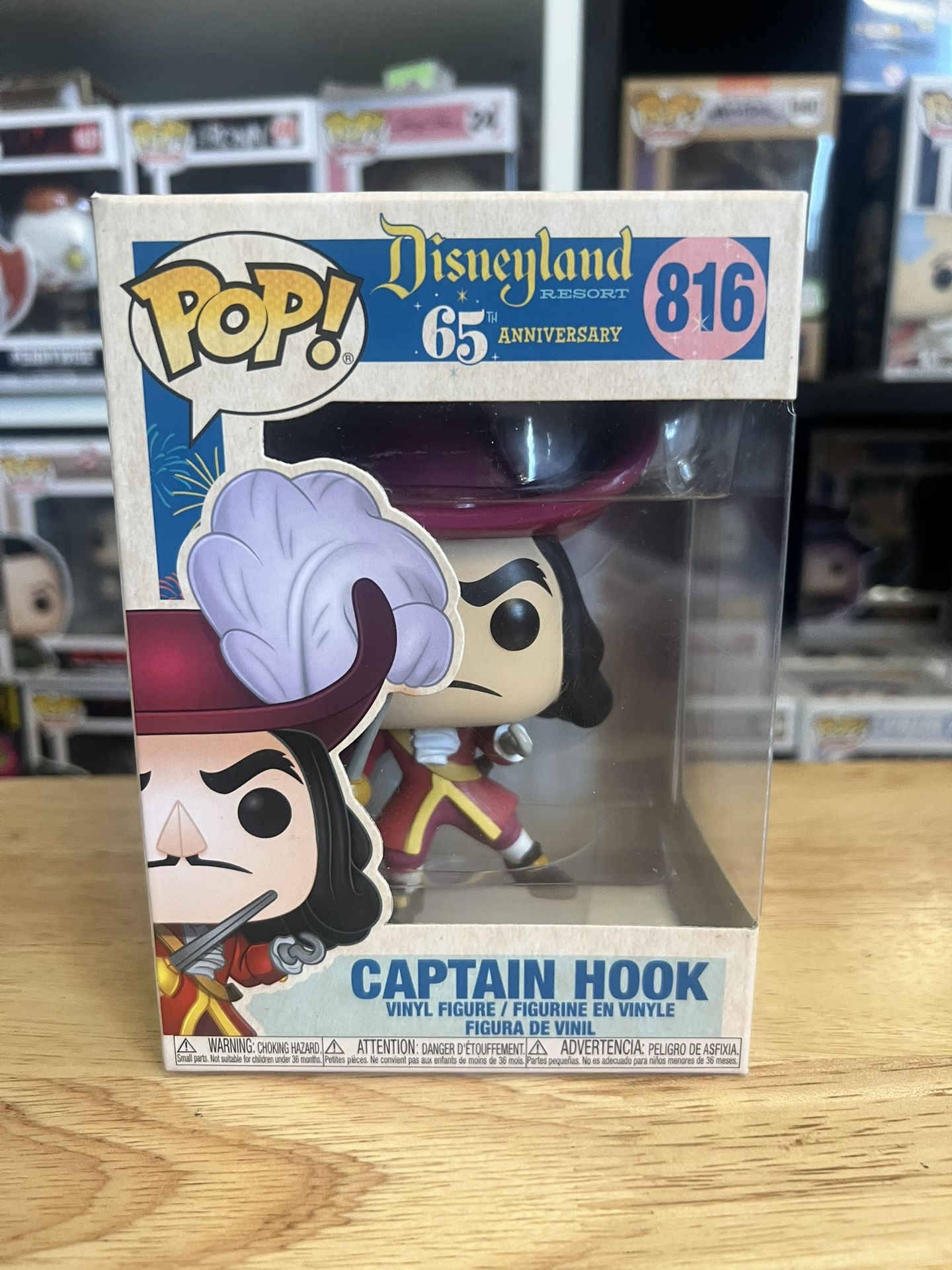 VAULTED Captain Hook Disneyland 65th Anniversary Funko Pop #816 Disney Peter Pan