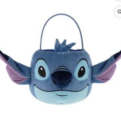 Stitch Plush Easter Basket blue