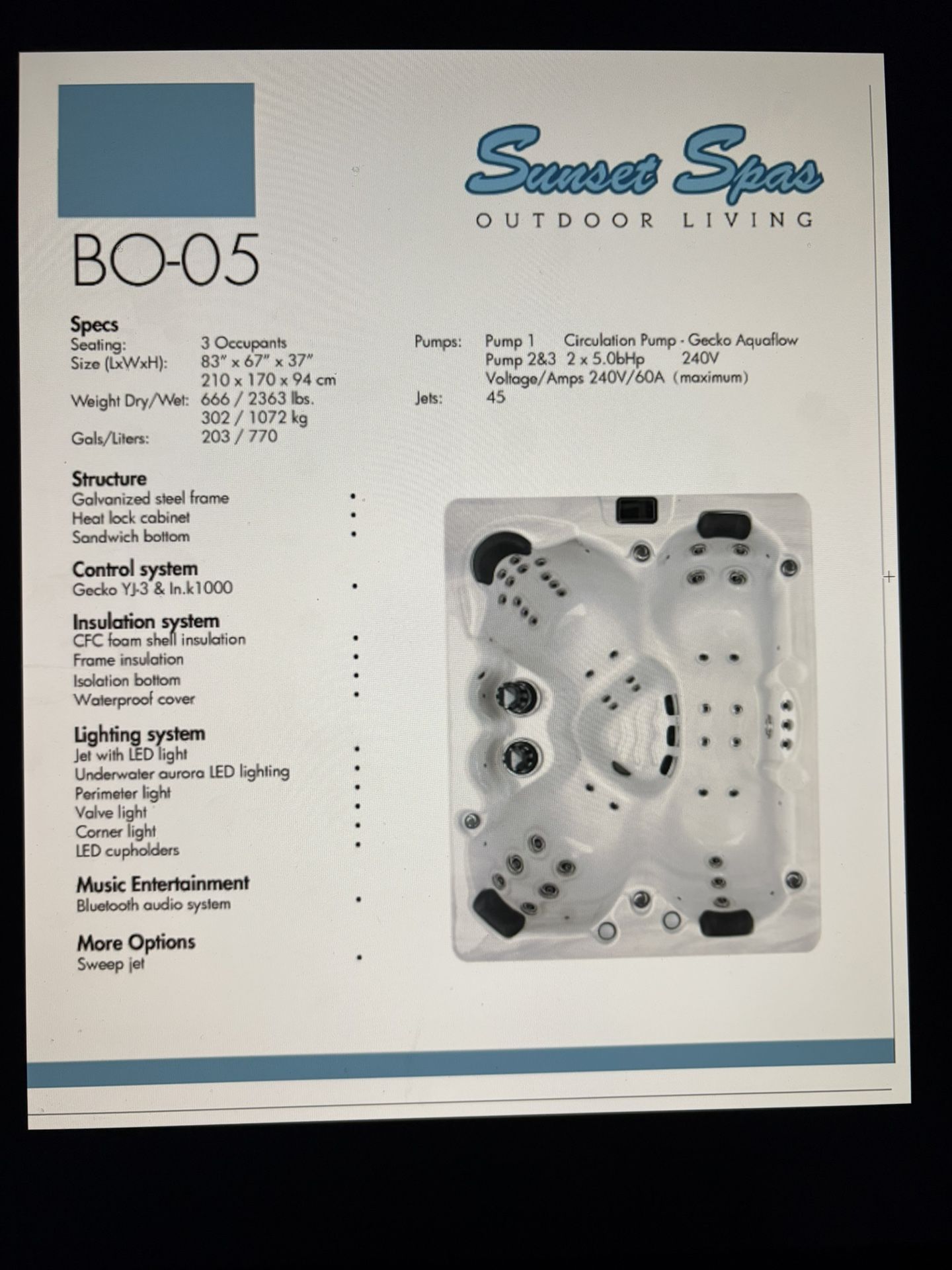 Bellagio Luxury Spa 2023 BO-05 Hot tub