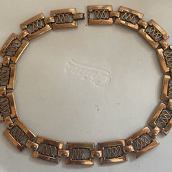 15” Signed Renoir Choker Necklace In Copper