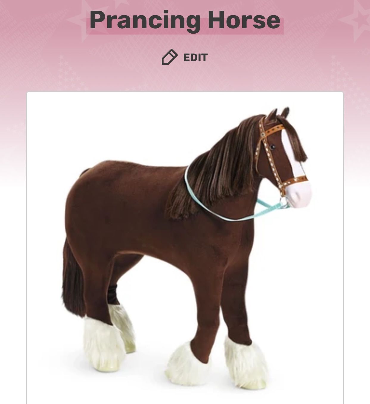 American Girl Doll Prancing Horse