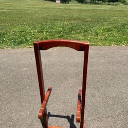 Stand Rack Clothes/Tray Table Wooden Storage Stand Cherry Colored
