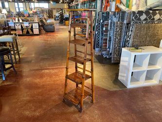 Bamboo Foldable Ladder Shelf