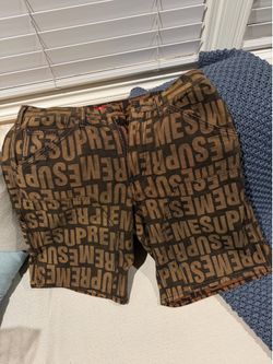 Supreme Repeat Jacquard Double Knee Denim Short size 34 New