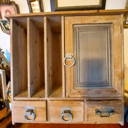 Wooden Drawer Organizer Wall Unit