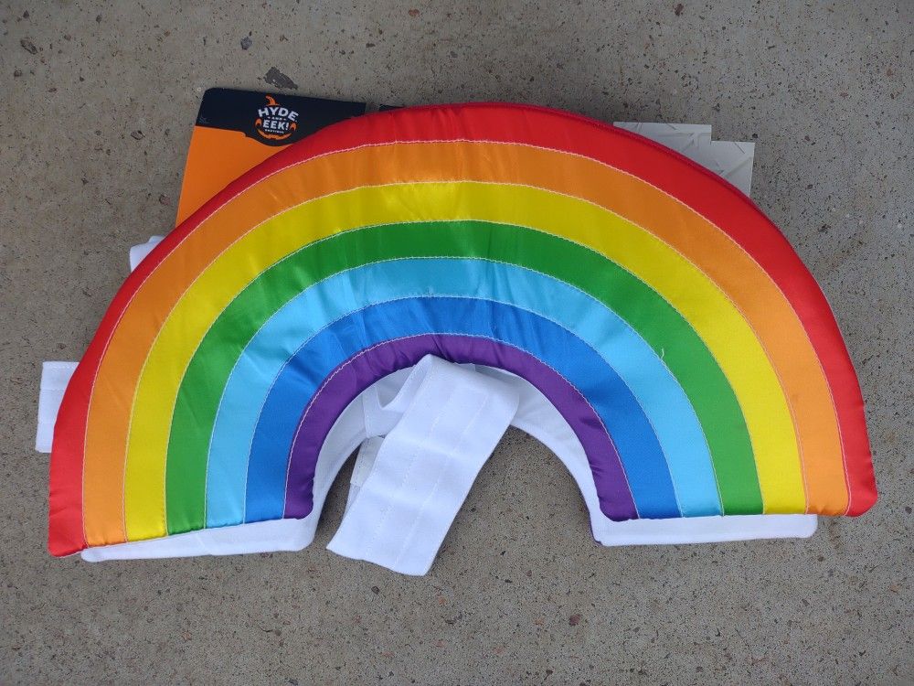 Medium Dog Light Up Blinking Rainbow Costume Velcro Straps