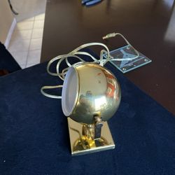 Vintage Midcentury Modern Brass Eyeba  Orb Globe Retro Atomic Sputnik Spotlight Desk Light Sconce | Space Age Collectible