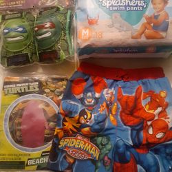 Swim Pants, Beach Ball, Shorts, Knee and Elbows Pads All For $18