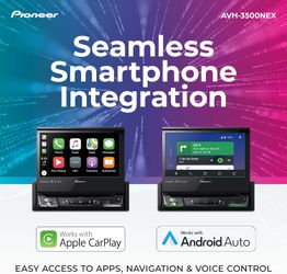 Pioneer AVH-3500NEX 7" Motorized Touchscreen, Single Din – Wired Apple CarPlay & Android Auto, Bluetooth, Backup Camera, HD Radio, SiriusXM, FLAC, Hi-