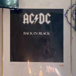 Reproduction signed AC/DC Poster with frame