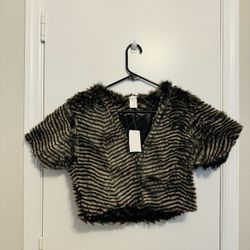 Charlotte Russe Faux Sherpa Coat Size M