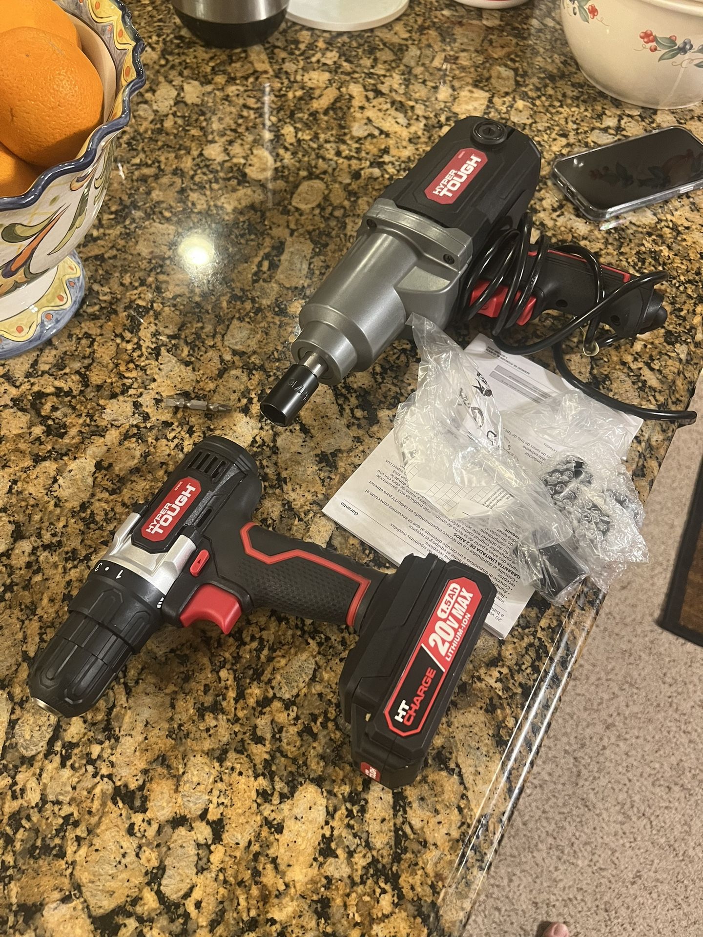 Hyper Tough Impact Drill And Cordless Drill