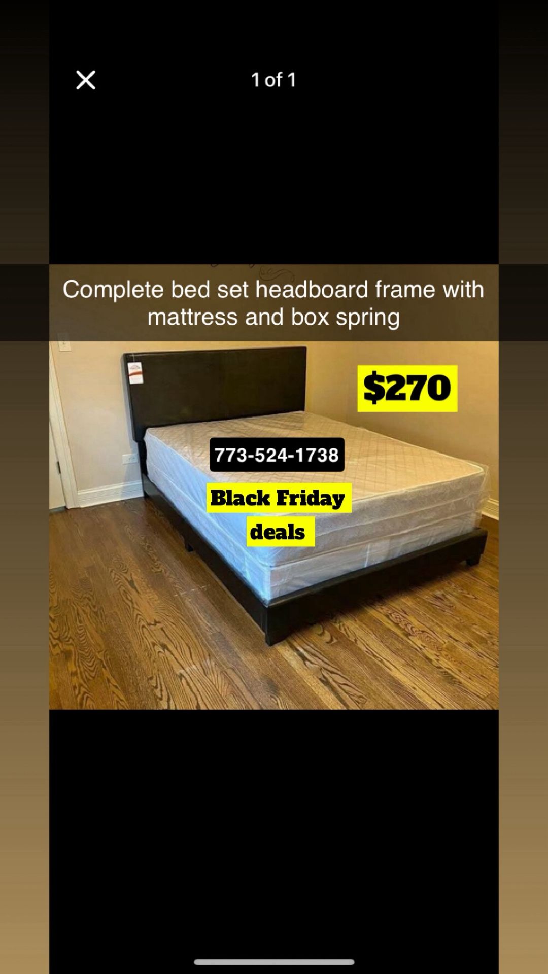 Black Friday Deals Queen Bundle Deal Headboard Frame With Mattress Set $270 Only 