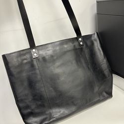 Handmade Genuine Leather Tote Bag Women-Spacious Versatile Work Laptop Travel  Canvas insole 