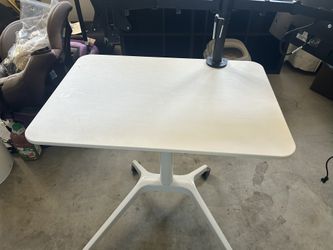 Small standing desk, adjustable height, mobile, standup desk with wheels