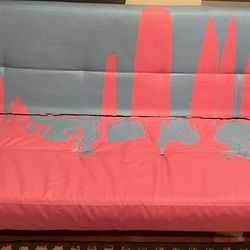 Pink & Blue Futon Couch