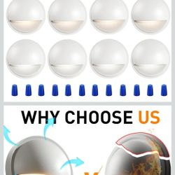 (352)
CLOUDY BAY [12 Pack] 3CCT Low Voltage LED Deck Lights Outdoor,2700K/3500K/5000K Selectable,Landscape Step Stair Railing Fence Light Wired,3W,12V