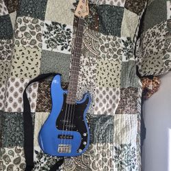 Squire Precision Bass Guitar w/ Case, Cable, and More
