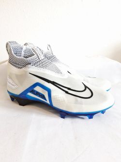 Nike Alpha Menace Elite 3 Flyknit White Blue Football Cleats 