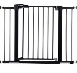 26-40 Inch Easy Install Extra Wide Pressure Mounted Metal Baby Gate, No Drilling, No Tools Required, with Wall Protectors and Extenders