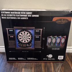 New Barrington Electronic Dartboard With Wooden Cabinet