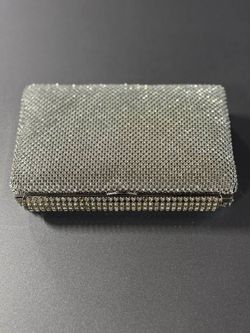 Vintage Silver Rhinestone Evening Clutch Bag