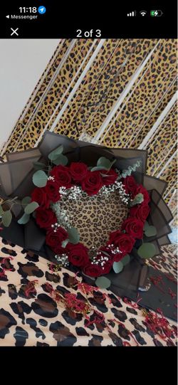 Cheetah heart bouquet/ ramo