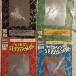 Awesome Spidey Anniversary Set Of All 4 Hologram Covers. With A Rare GOLD Cover Included